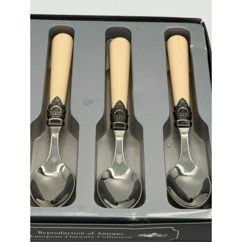 Vintage Demitasse Spoon Set 4pc Italy 18/10 Stainless Steel Napoleon Handle
